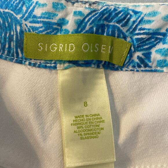 Sigrid Olsen White Twill Straight Leg Pants Size 8 - Picture 3 of 8